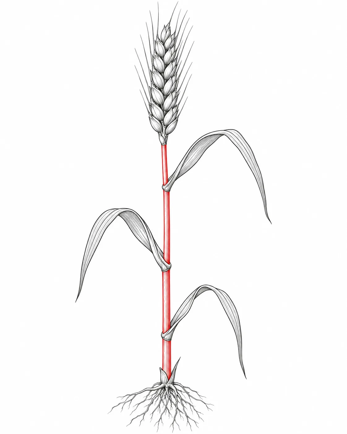 突出PP P179002N所用精细麦秸秆的植物插画