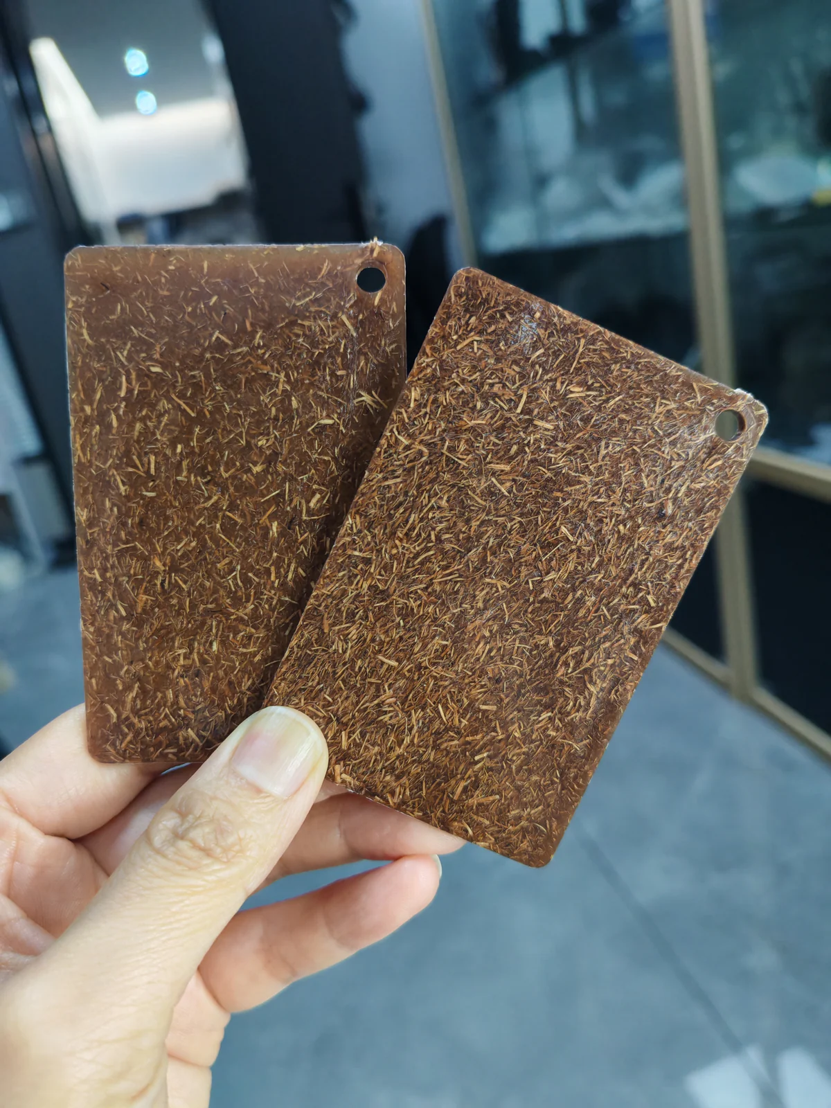 手持棕榈纤维PP母粒注塑样板